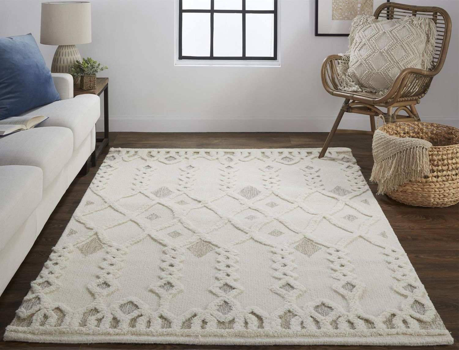 Elika Ivory and Tan Rug by BD Fine