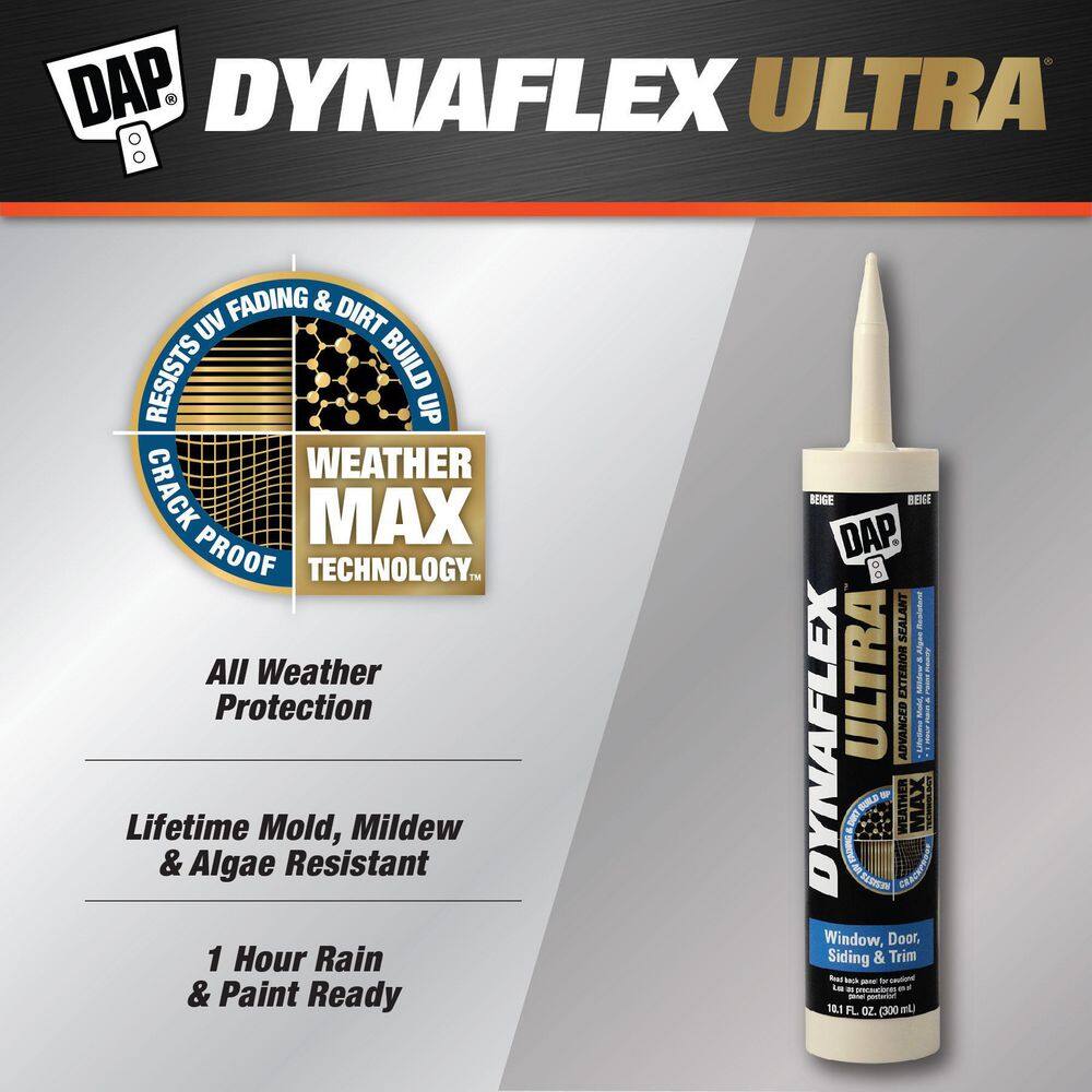 DAP Dynaflex Ultra 10.1 oz. Beige Advanced Exterior Window Door and Siding Sealant (12-Pack) 7079818213