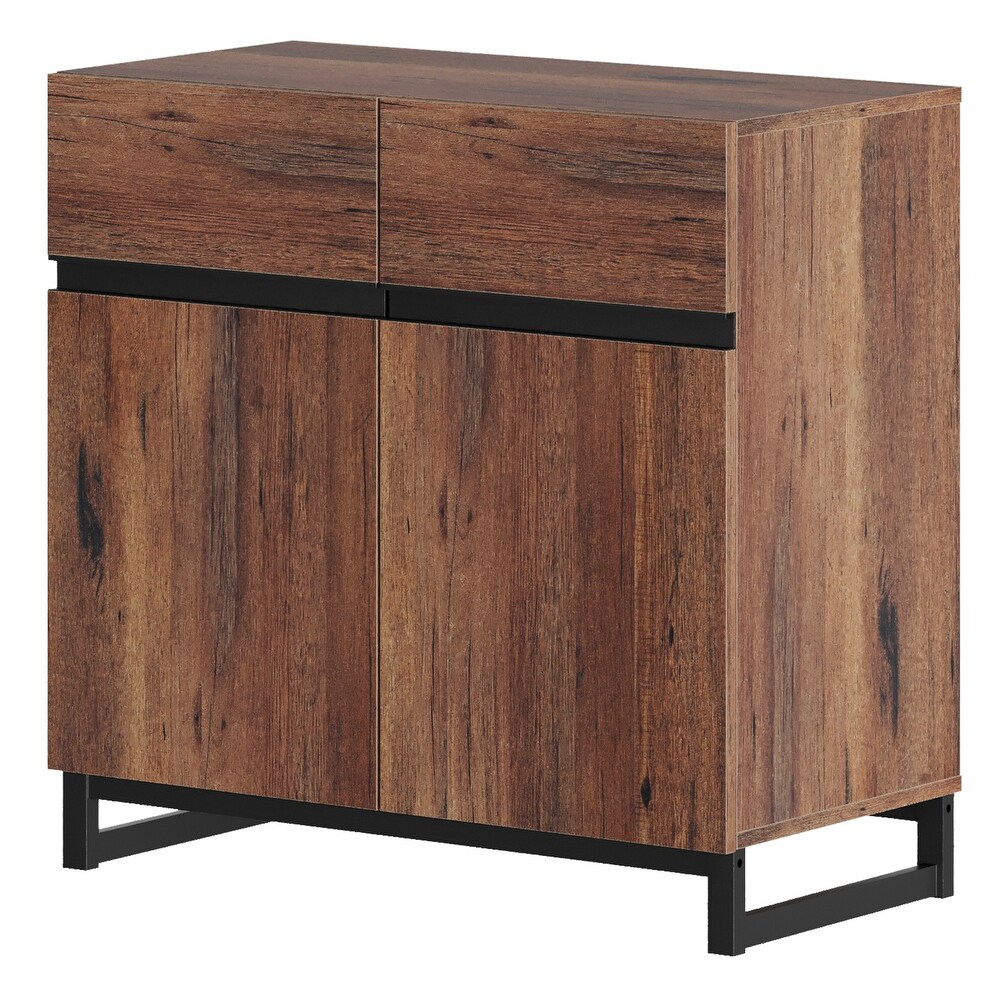 WAMPAT Modern TV Stand with Storage Cabinets for Living Room Bedroom Brown