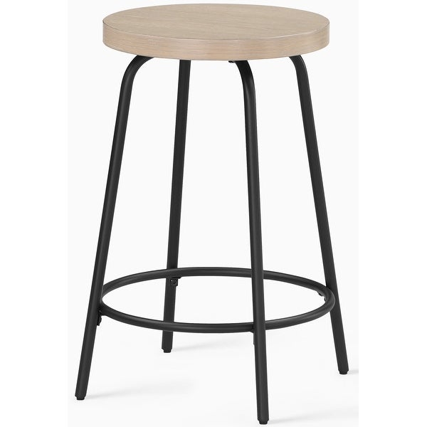 Clareta Backless Wood and Metal Counter Stool by Greyson Living