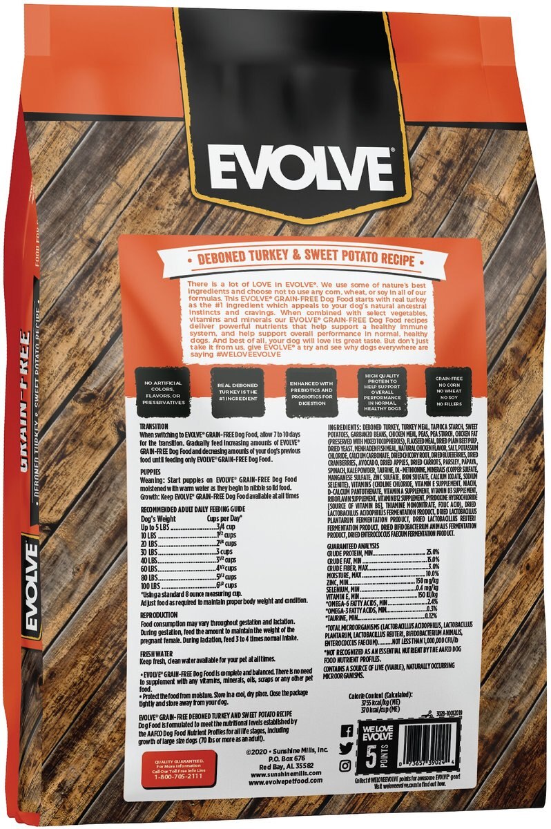 Evolve Deboned Grain-Free Turkey and Sweet Potato Recipe Dry Dog Food