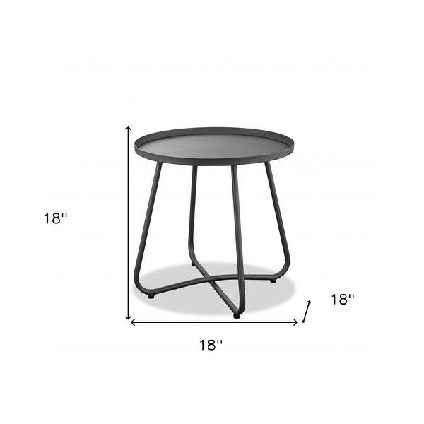 18inch Gray Rounded Aluminum Outdoor Side Table