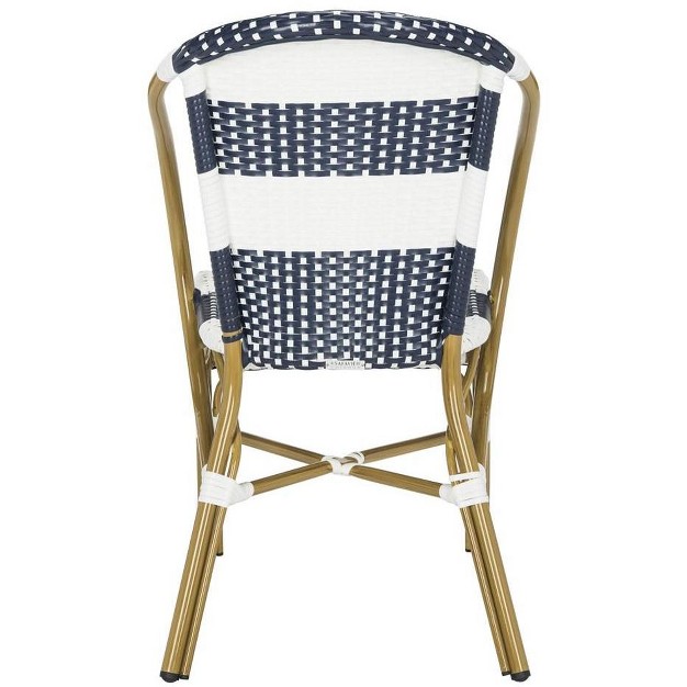 Sarita Striped French Bistro Side Chair set Of 2 Navy white Safavieh