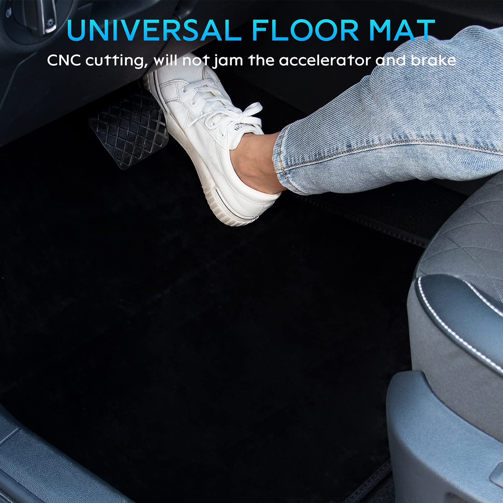 eing Car Floor Mats Universal Waterproof Anti Slip Car Floor Mats for Women， Classy Universal Car Foot Mats，5 Pack/Set - Standard Black