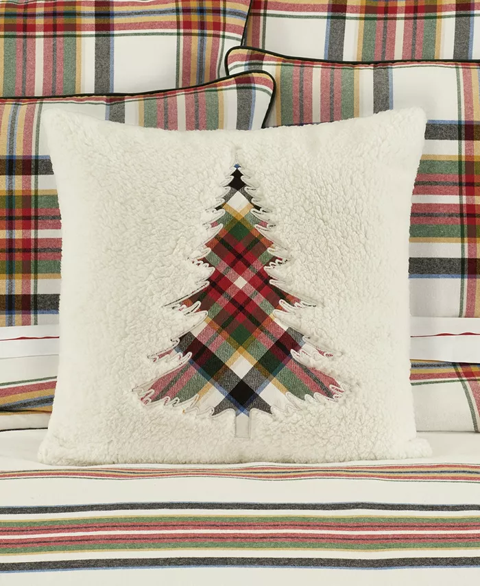 J Queen New York Christopher Plaid Embellished Decorative Pillow， 20