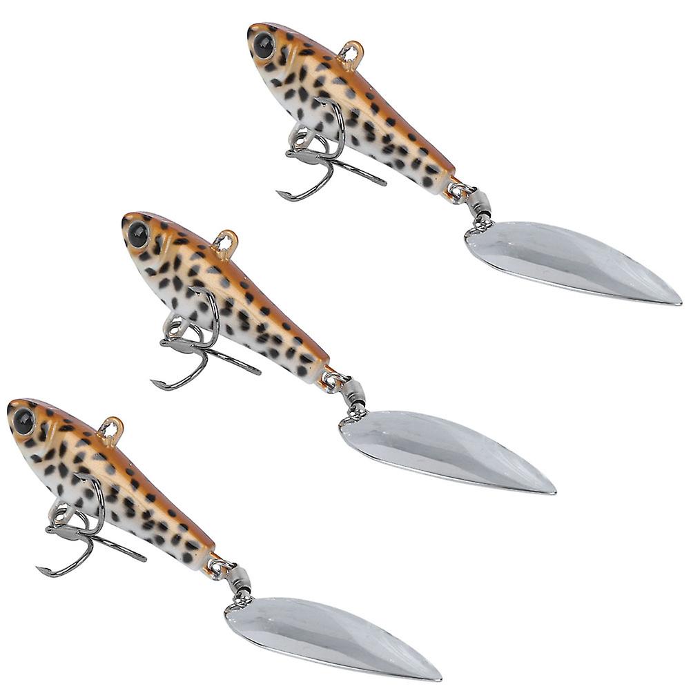 3pcs 20g Vib Freshwater Rotation Sequin Lure Artificial Simulation Bait Sea Fishing Tackleorange Black Back Dot