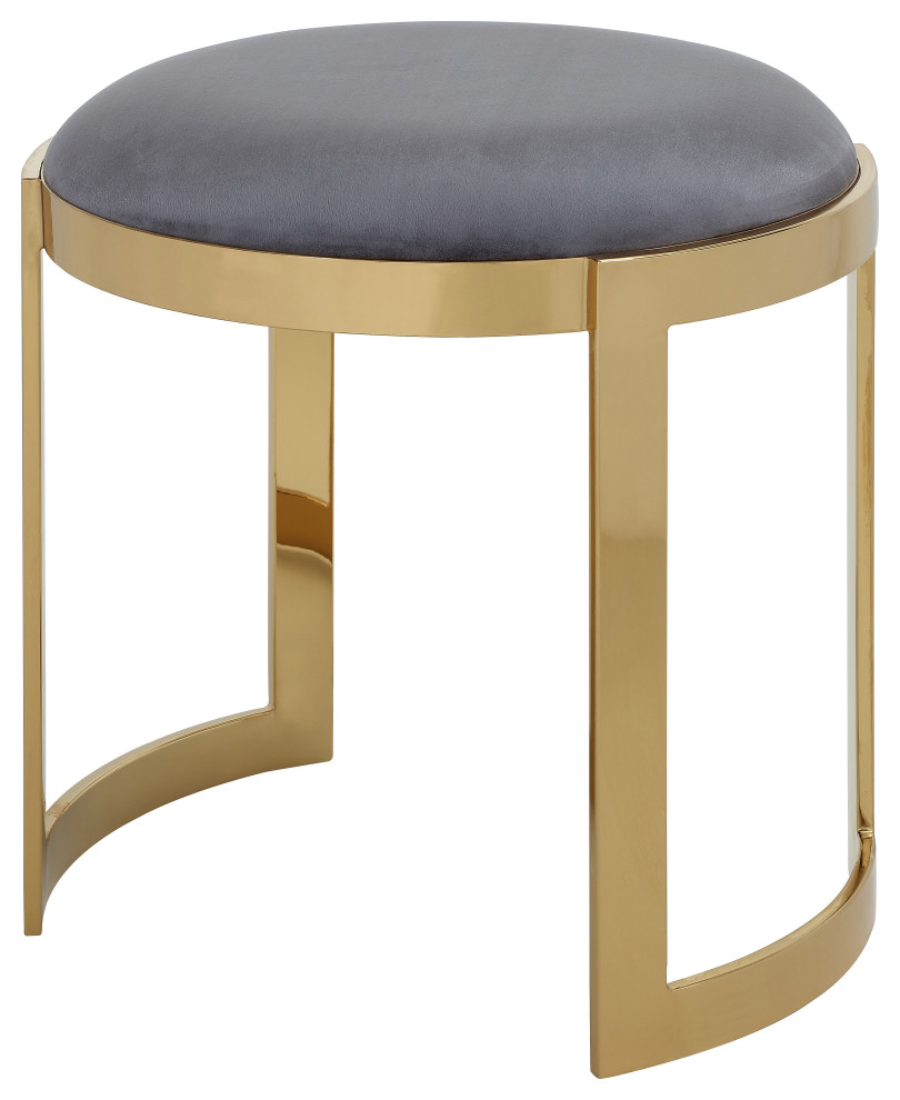 Gold Frame Orion Stool   Contemporary   Footstools And Ottomans   by Pangea Home  Houzz