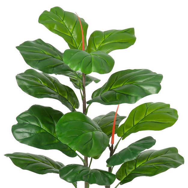 Trinity 39 Inch Artificial Ficus Lyrata Fiddle Leaf Fig Tree For Indoor Outdoor House Living Room Office Green