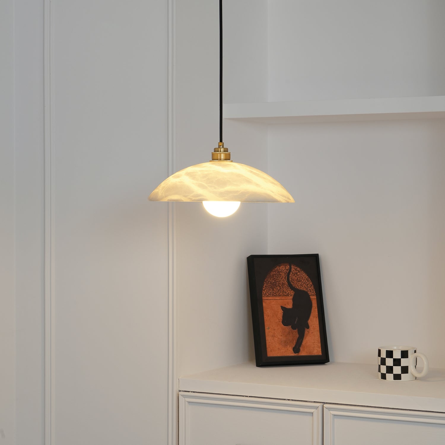 Alabaster Dome Pendant Lamp