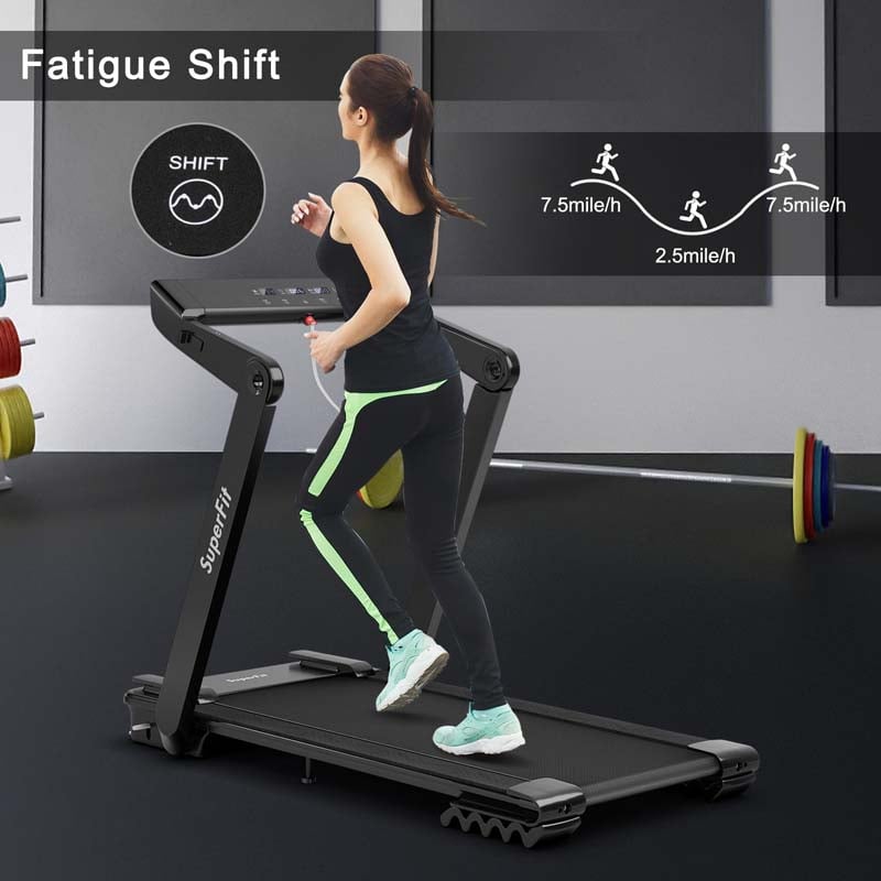 4.0HP Folding Treadmill 265LBS MAX Heavy-Duty Electric Running Machine with LED Touch Screen & Speaker