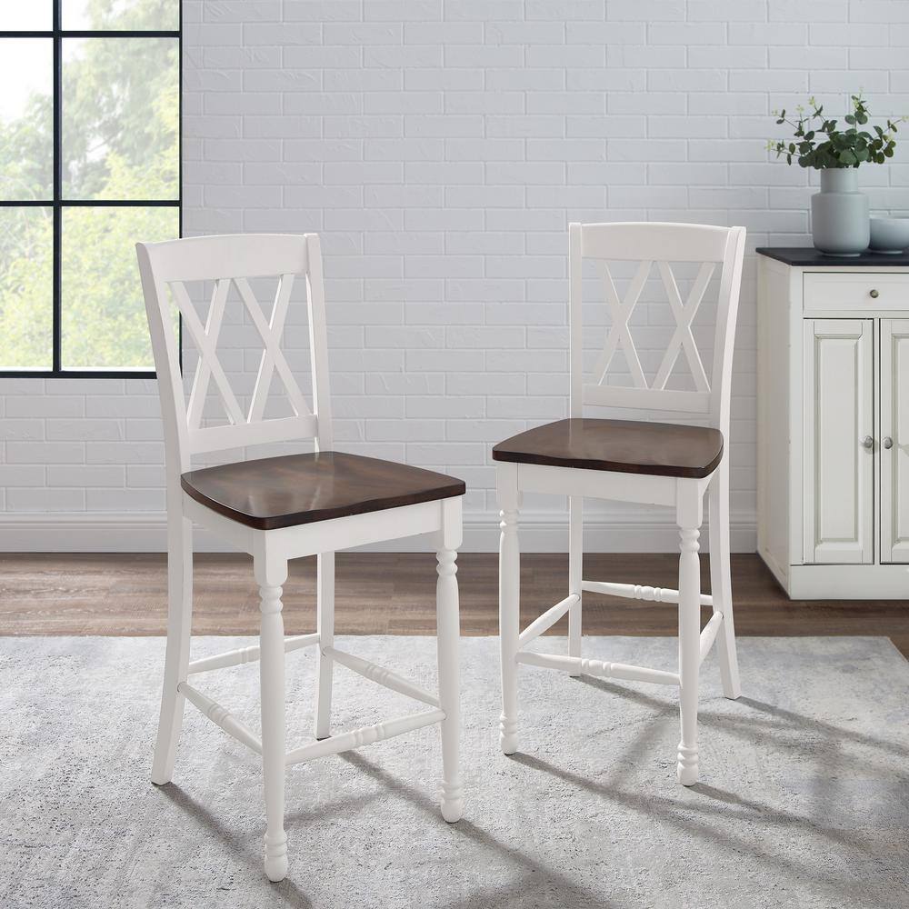 CROSLEY FURNITURE Shelby White Counter Height Stool (Set of 2) CF501024-WH