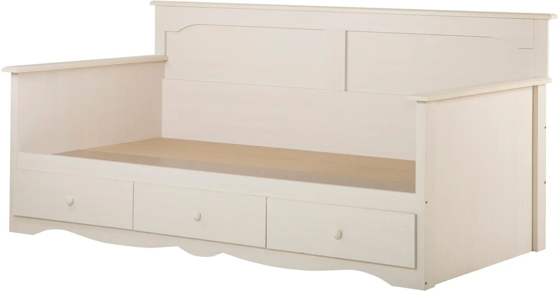 Summer Breeze White Wash Twin Daybed with Storage (39 Inch) - South Shore