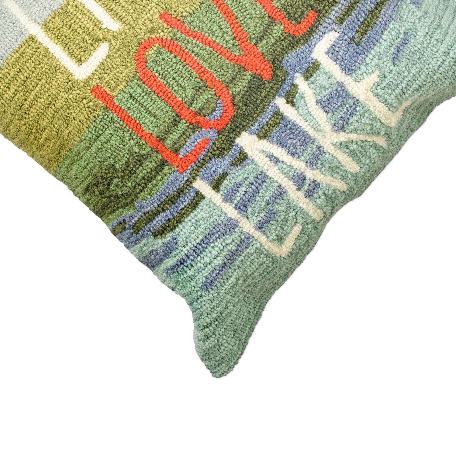 Liora Manne Frontporch Water Live Love Lake Polyester Throw Pillow 18 in. W X 18 in. L