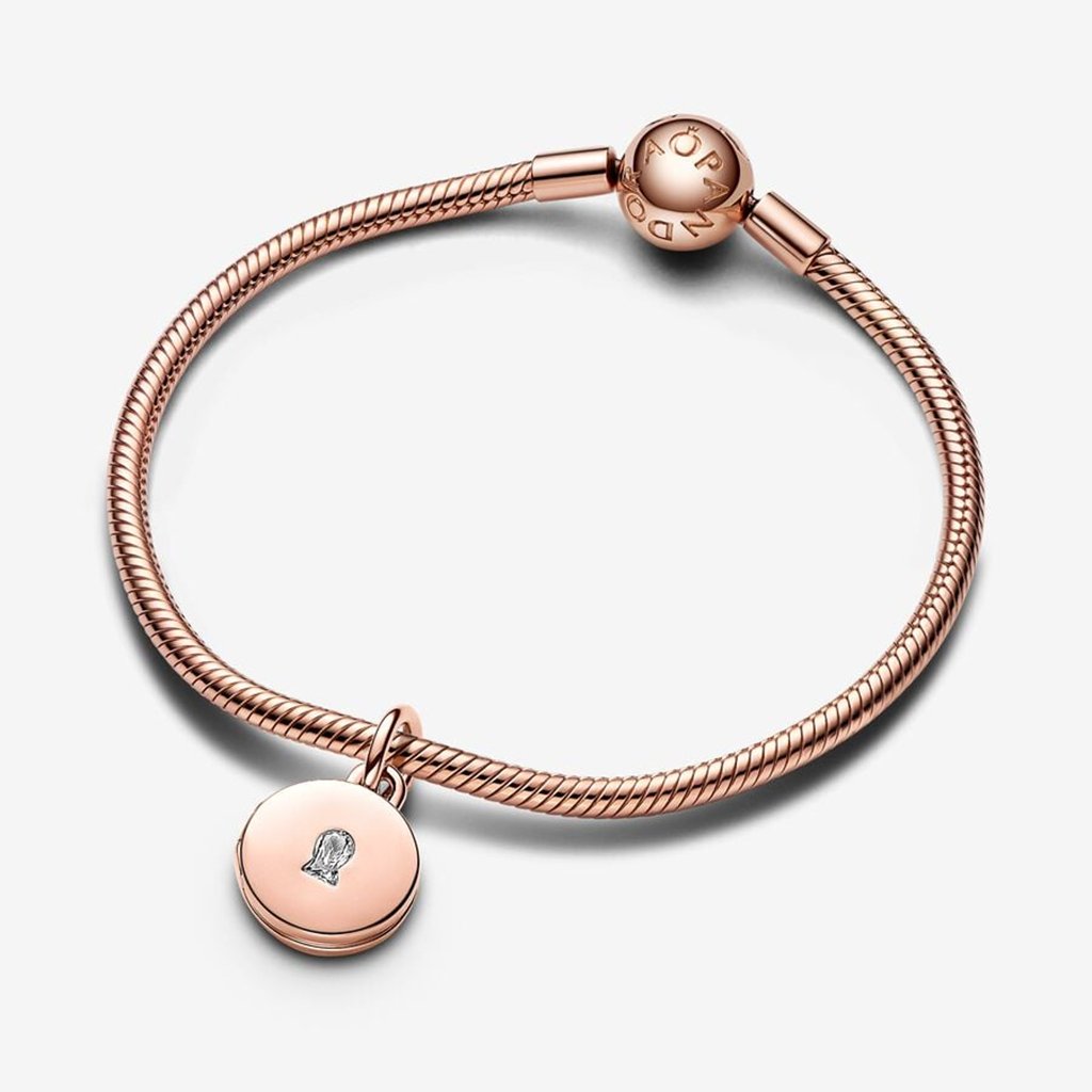 PANDORA  Openable & Engravable Love Locket Dangle Charm - 14k Rose gold-plated unique metal blend