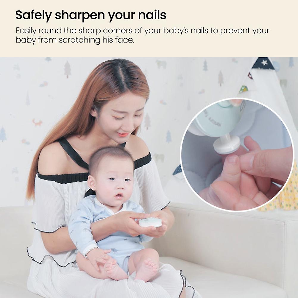 Green Baby Use 3 Grinding Heads Set Electric Manicure Nail Sharpener For Babies And Children Baby Nail Cutter Manicure