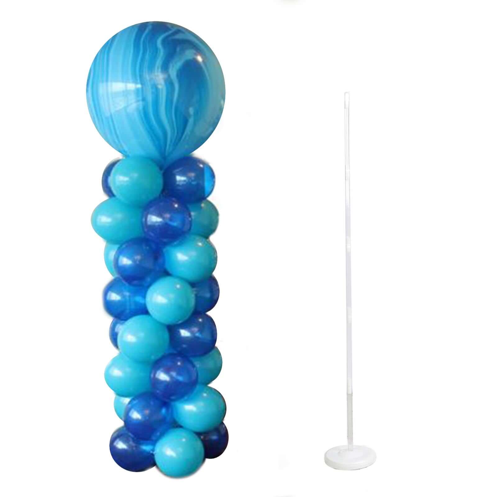 2 Pack White Balloon Column Stand Kit, Balloon Towers - 8ft