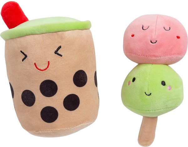 Pearhead Boba Bubble Tea and Mochi Dog Toys， 2 count