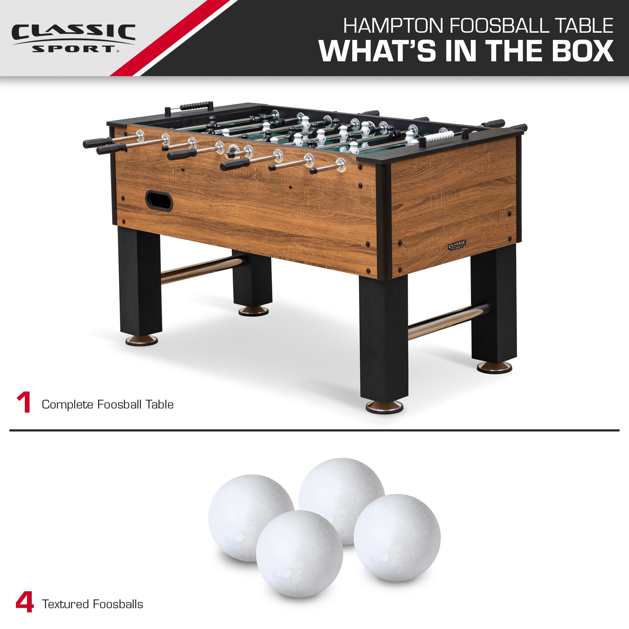 Classic Sport Hampton 56" Official Size Indoor Foosball Table