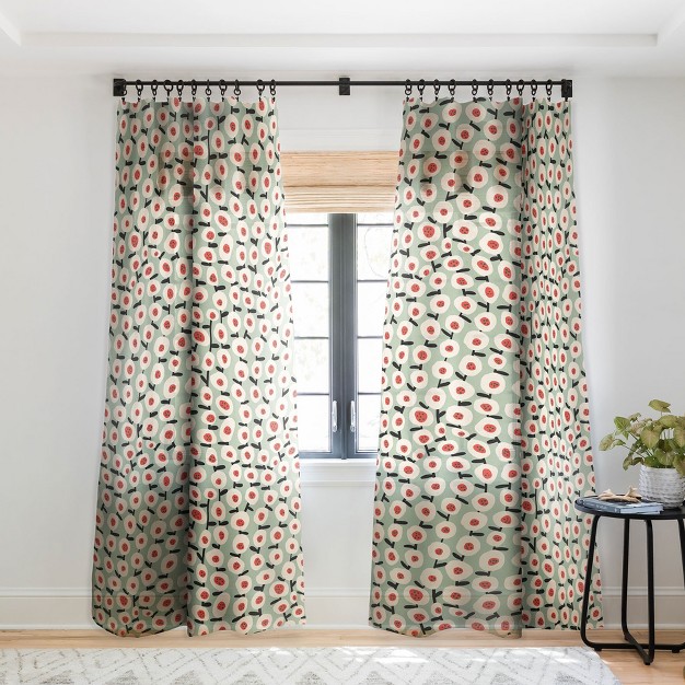 Alisa Galitsyna Dots And Flowers Single Panel Sheer Window Curtain Society6