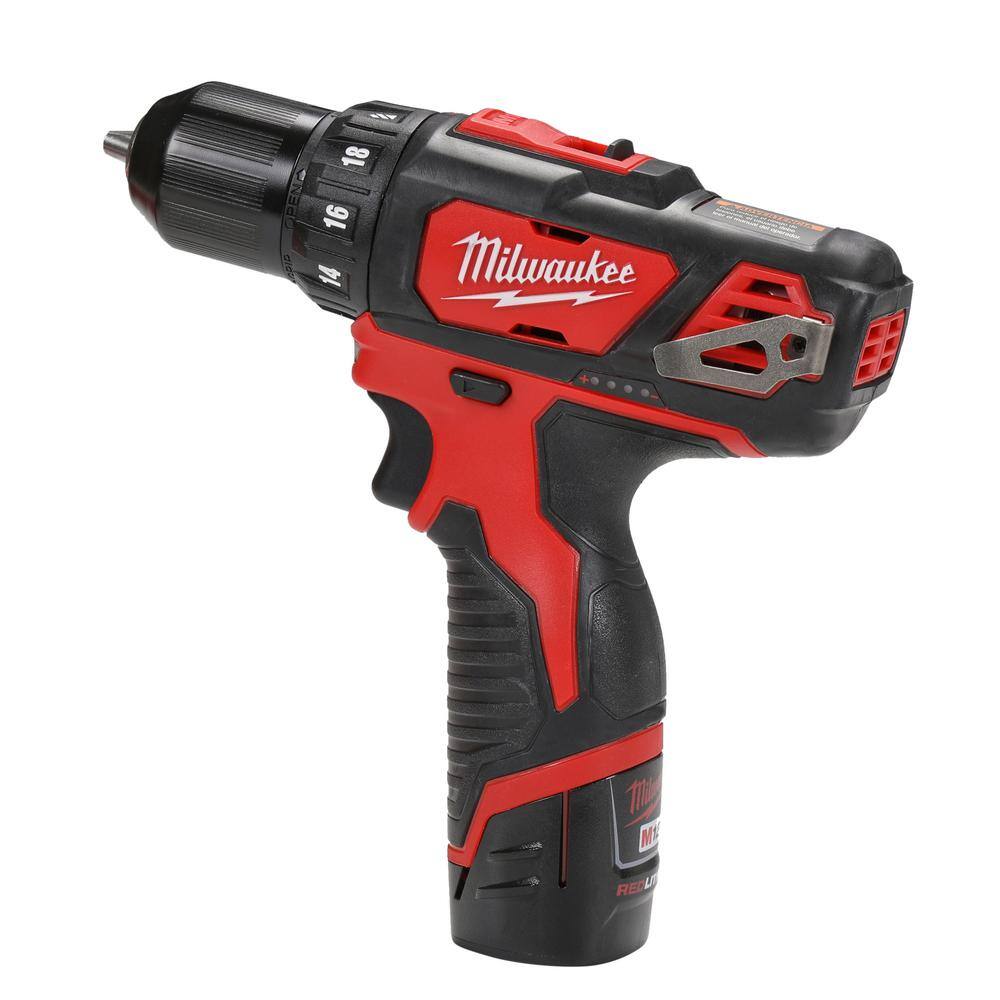 MW M12 12V Lithium-Ion Cordless Combo Tool Kit (3-Tool) with M12 Right Angle Drill 2498-23-2415-20