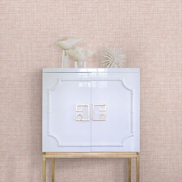 Poise Linen Wallpaper in Pink from the Celadon Collection