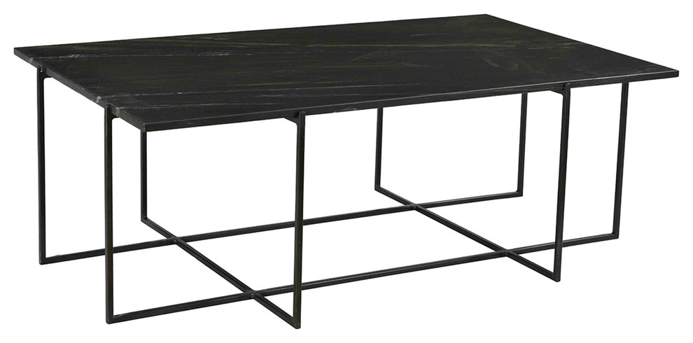 Boundry Black Marble Coffee Table   Industrial   Coffee Tables   by Design Mix Furniture  Houzz