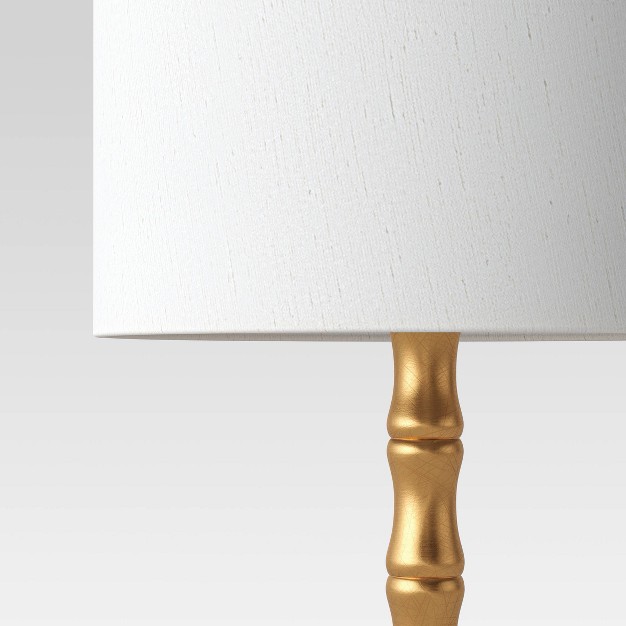 Large Bamboo Table Lamp includes Led Light Bulb Brass