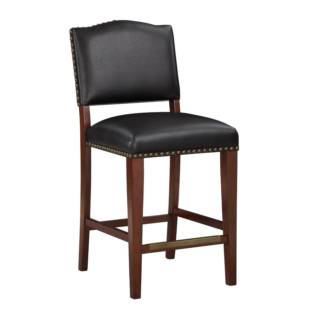 Deja Faux Leather Counter Stool with Nail Heads by Greyson Living