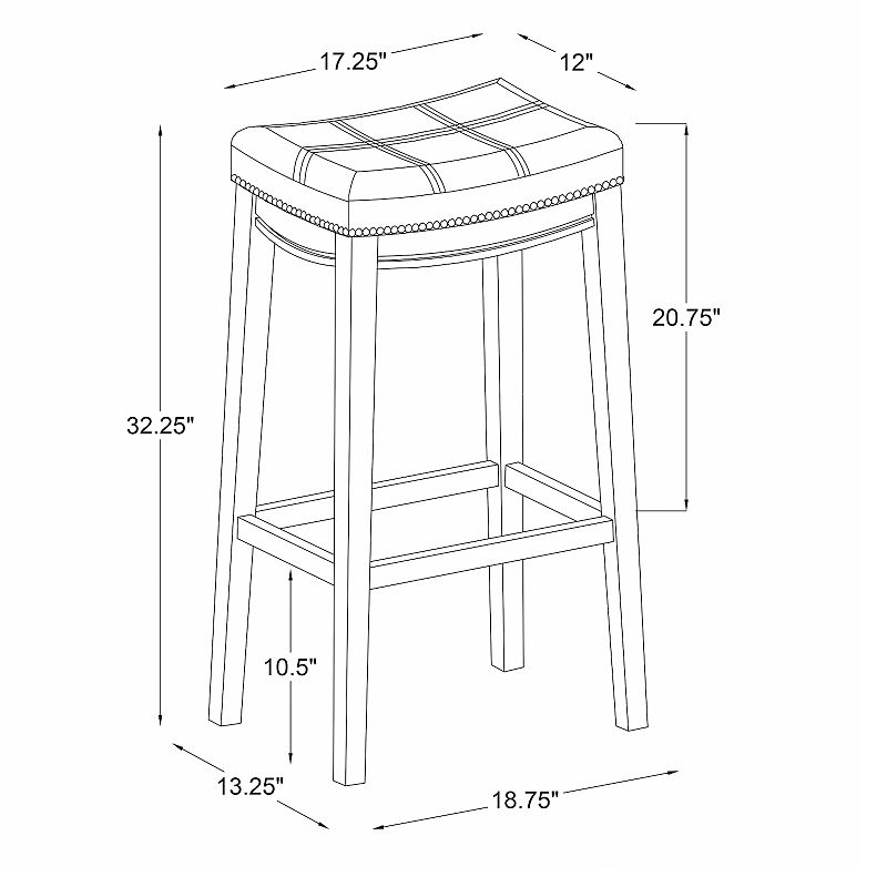 Linon Claridge Bar Stool 2-piece Set