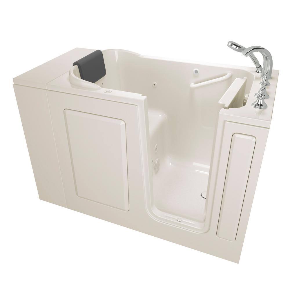 American Standard Gelcoat Premium Series 48 in. x 28 in. Right Hand Walk-In Whirlpool Bathtub in Linen 2848.109.WRL