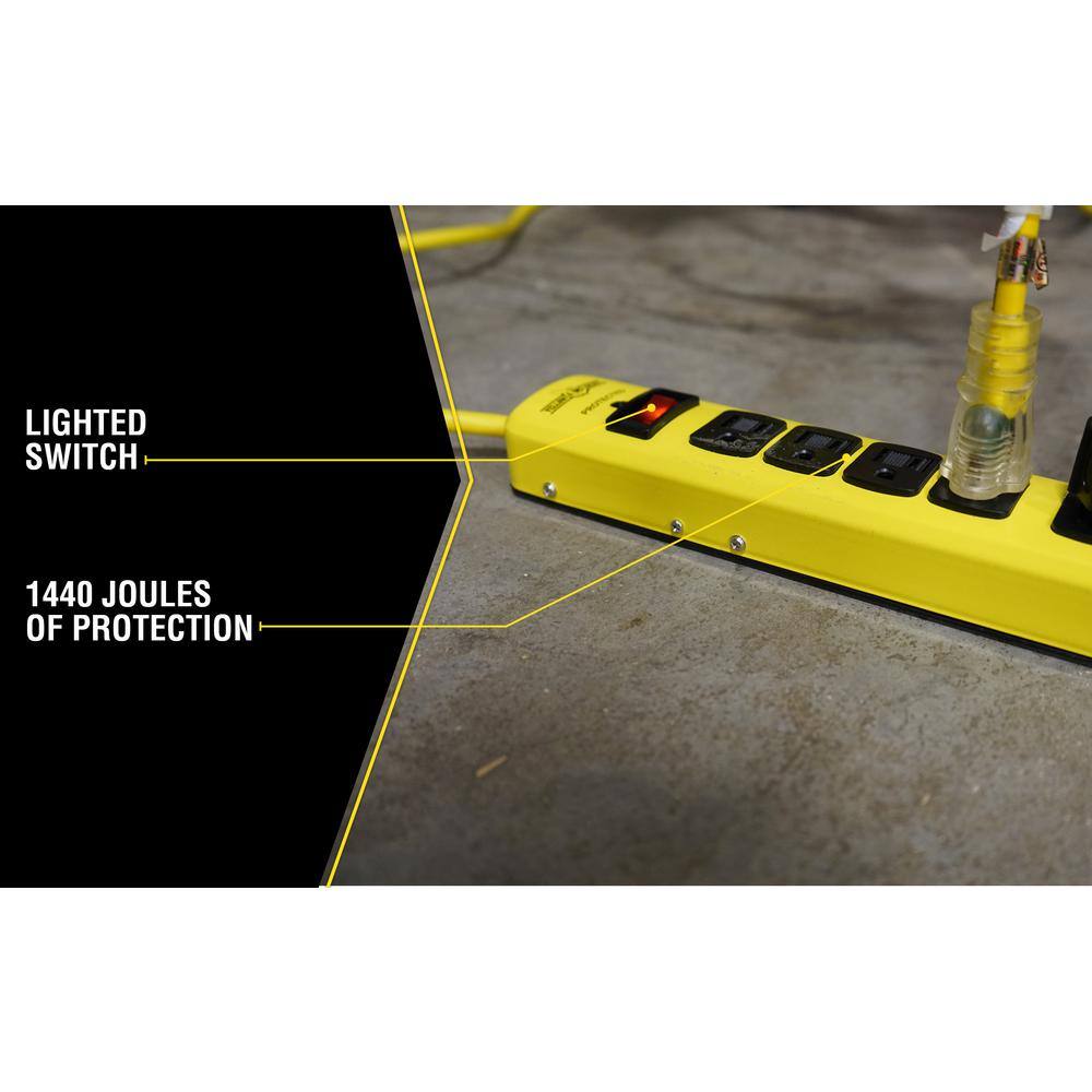 Yellow Jacket 15 ft. 6-Outlet 1440-Joule Surge Protector Power Strip 51380001