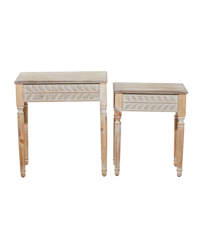 Rosemary Lane Farmhouse Accent Table Set of 2