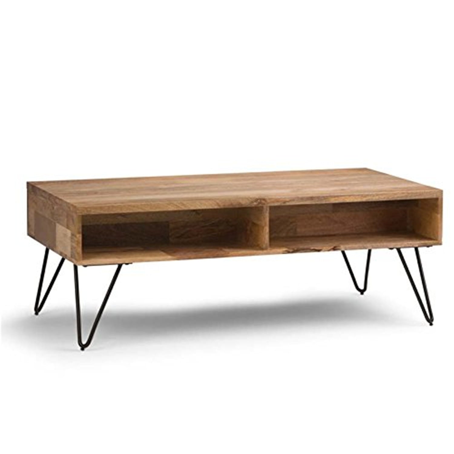 Hunter SOLID MANGO WOOD and Metal 48 inch Wide Rectangle Industrial Lift Top Coffee Table in Natural