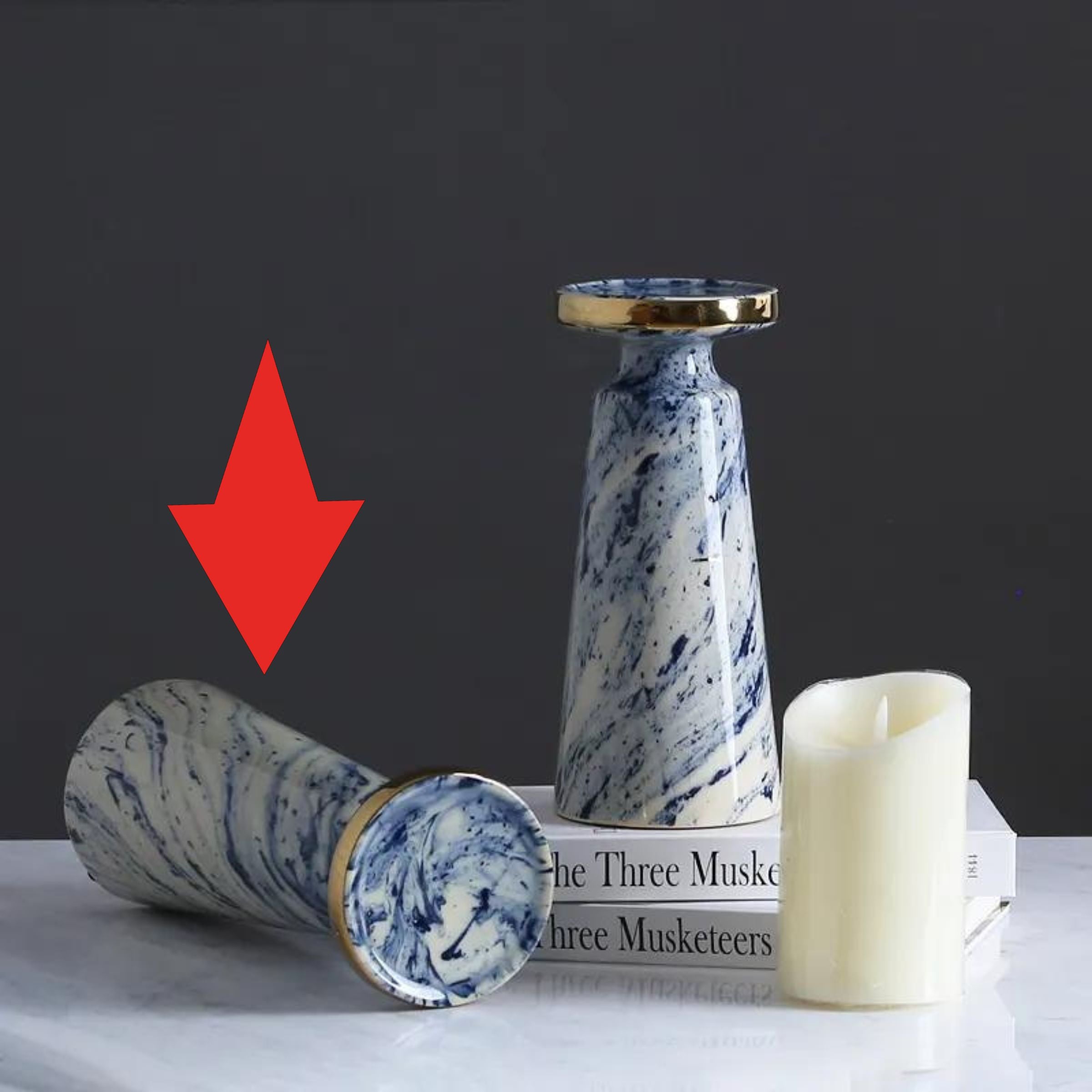 Blue Quicksand Candle Holder Fa-D1982A