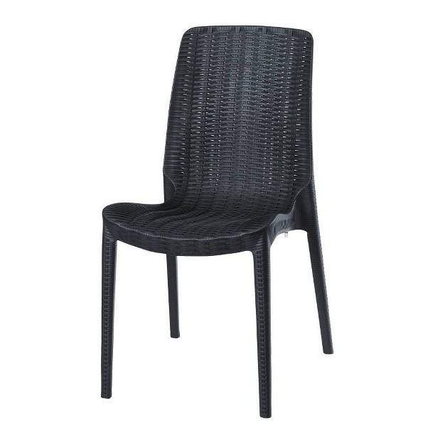 4pc Rue Stackable Rattan Dining Chairs Lagoon