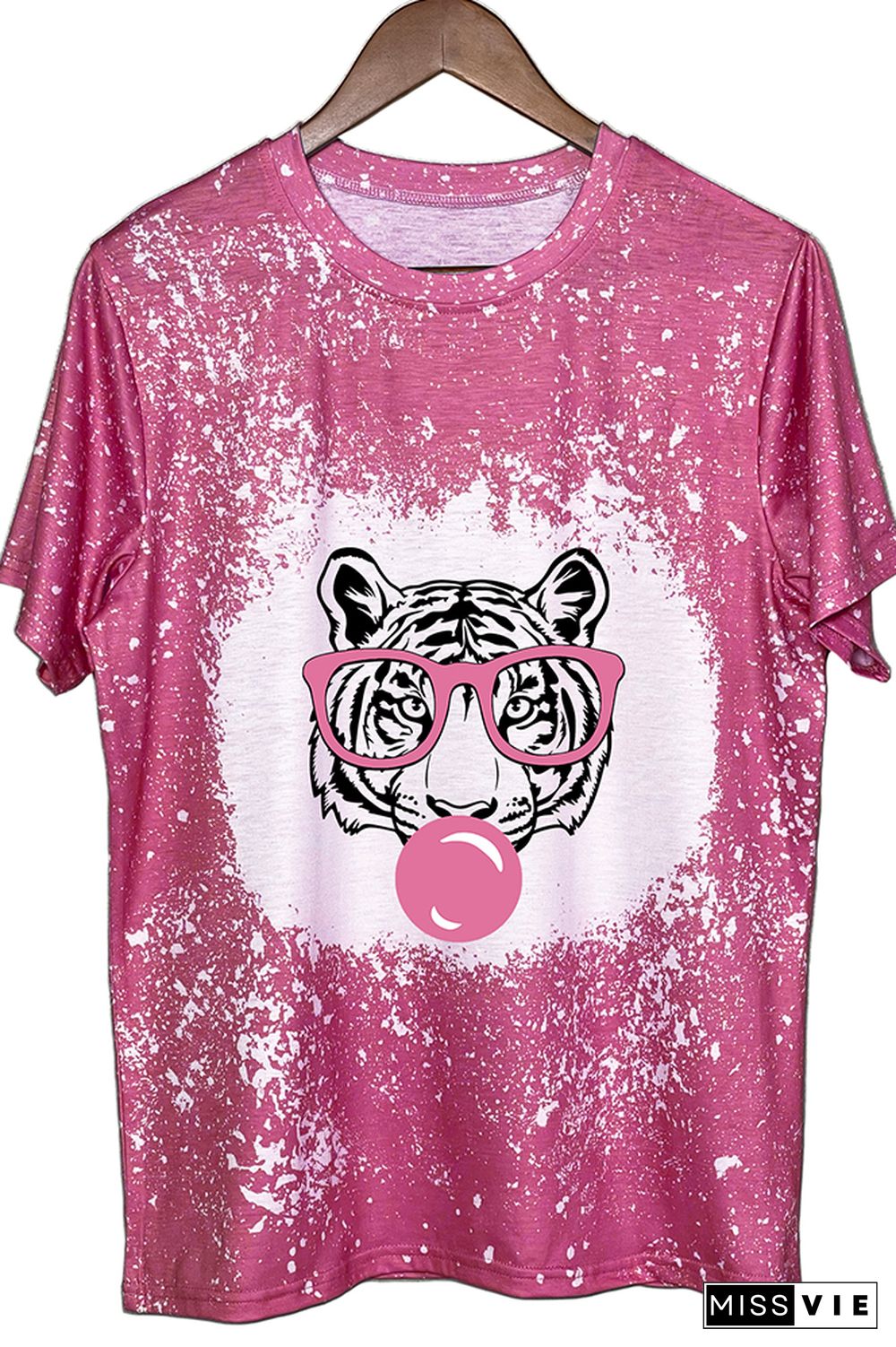 tiger with glasses bubble gum Graphic Tee Wholesale