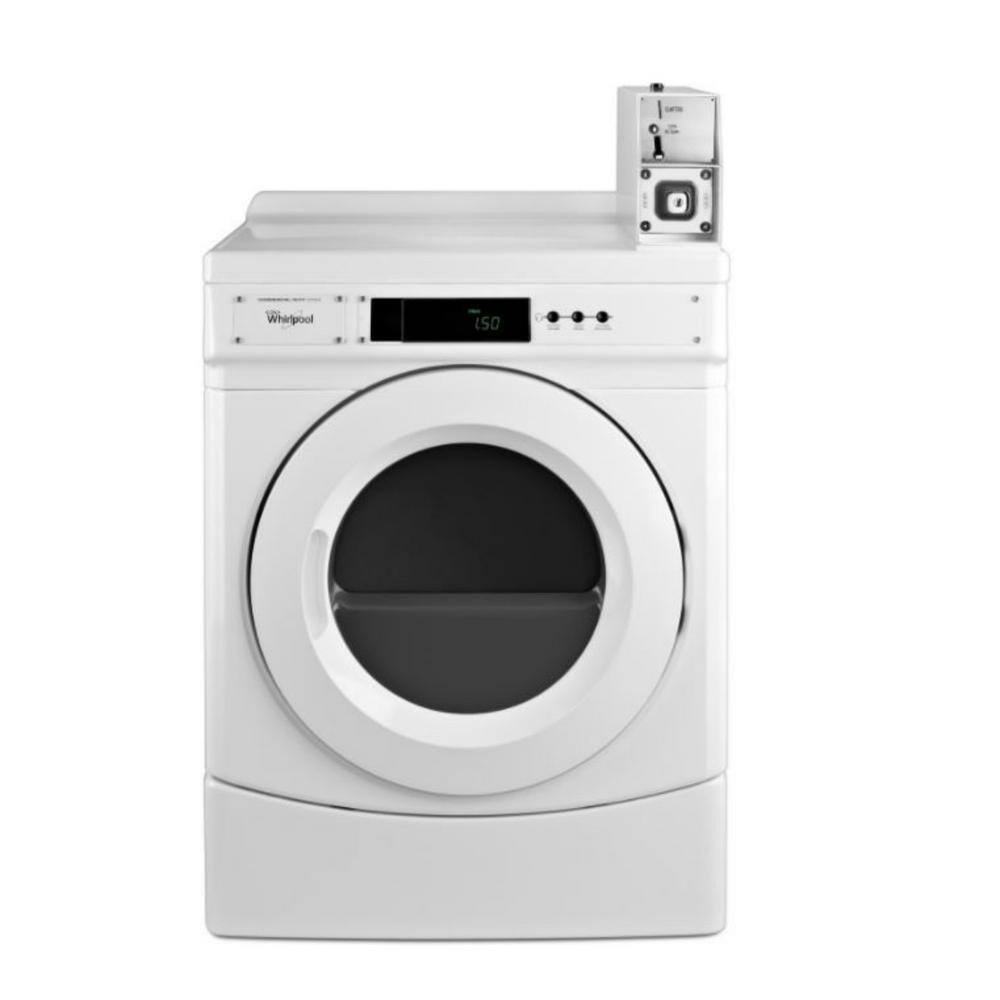 Whirlpool 6.7 cu. ft. 240 Volt White Commercial Electric Vented Dryer Coin Operated CED9150GW