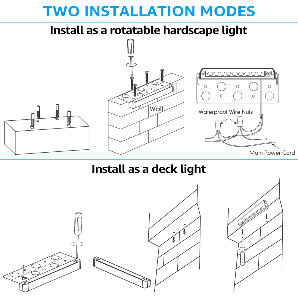 12 Pack 5CCT 7 quotLED Hardscape Lighting Swivel  Retaining Wall Light   Transitional   Stair And Step Lights   by W86 Trading Co.  LLC  Houzz