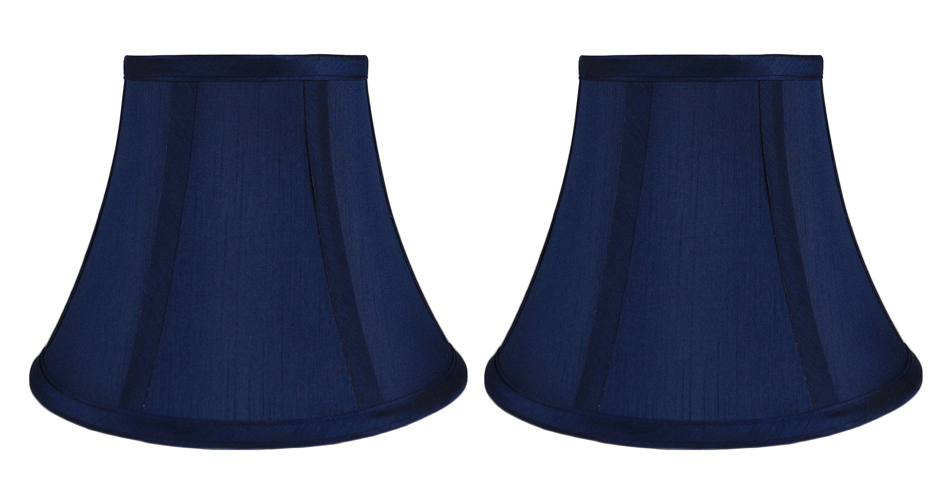 Urbanest Set of 2 Softback Bell Lampshade， Faux Silk， 5-inch by 9-inch by 7-inch， Navy Blue， Spider-fitter