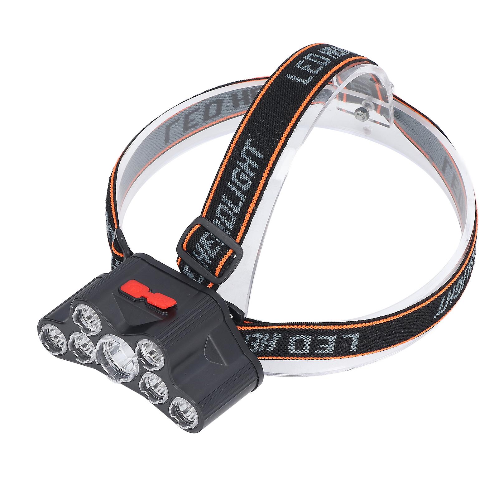 LED Headlamp 7 Lamp Beads High Brightness 4 Mode Waterproof USB Charging Head Band Light for Camping Maintenance