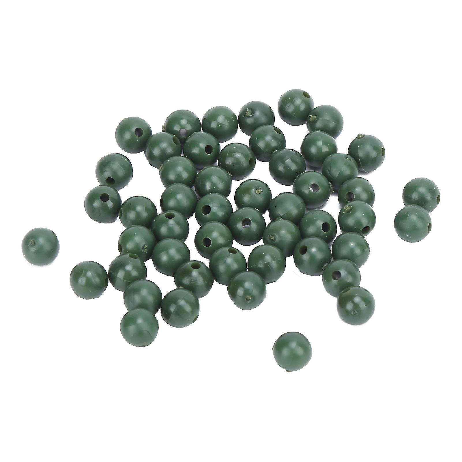 50pcs 8mm Space Beans Set Silica Gel Fishing Line Stopper Collision Avoidance Beansgreen