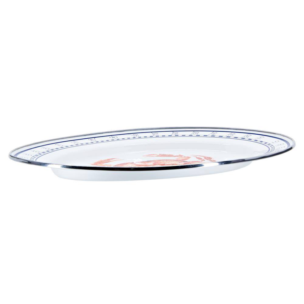 Golden Rabbit Crab House 12 in. x 16 in. Enamelware Oval Platter CR06