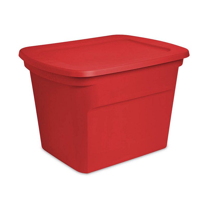 Sterilite Heavy Duty 18 Gallon Stacking Seasonal Storage Tote， Red | 17316608 (8 Pack)