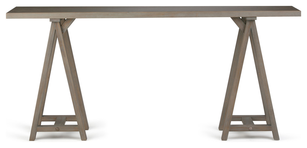 Sawhorse Solid Wood 66 quotwide Modern Console Sofa Table   Transitional   Console Tables   by Homesquare  Houzz