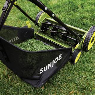 Sun Joe Mow Joe 18 in. Manual Push Walk Behind Reel Mower with Catcher MJ501M