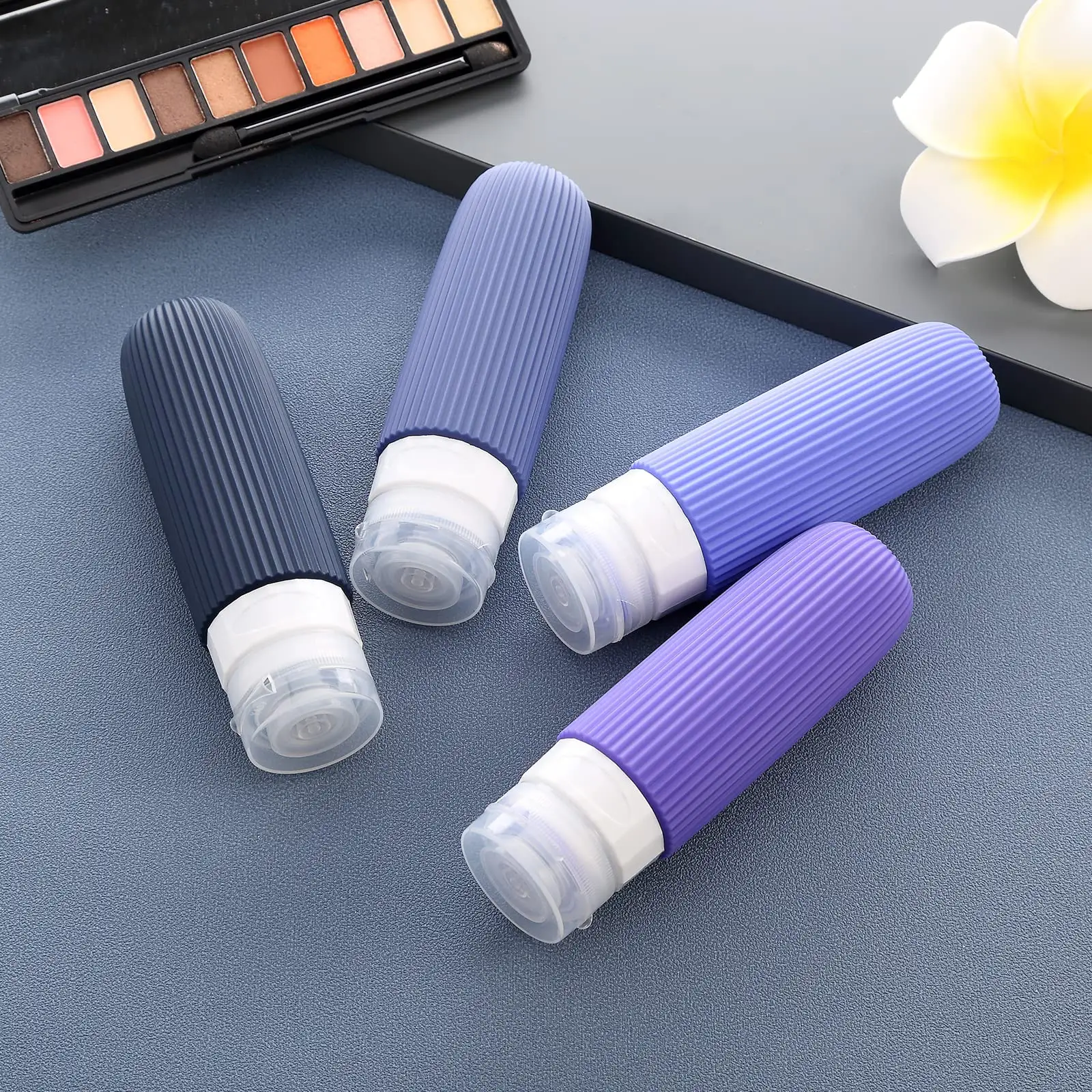 3oz Silicone Refillable Travel Toiletries Bottles Portable Cosmetic Set Approved Leak Proof Silicone Lotion Dispenser