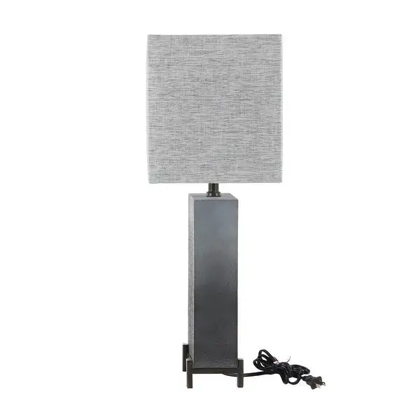 Grey Polystone Modern Table Lamp 26 x 15 x 9 - 15 x 25