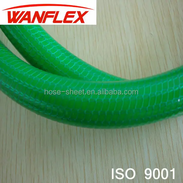 pvc reinforced hose Green color  fiber braided garden hose/tube garden hose Plastic water pipe 12mm