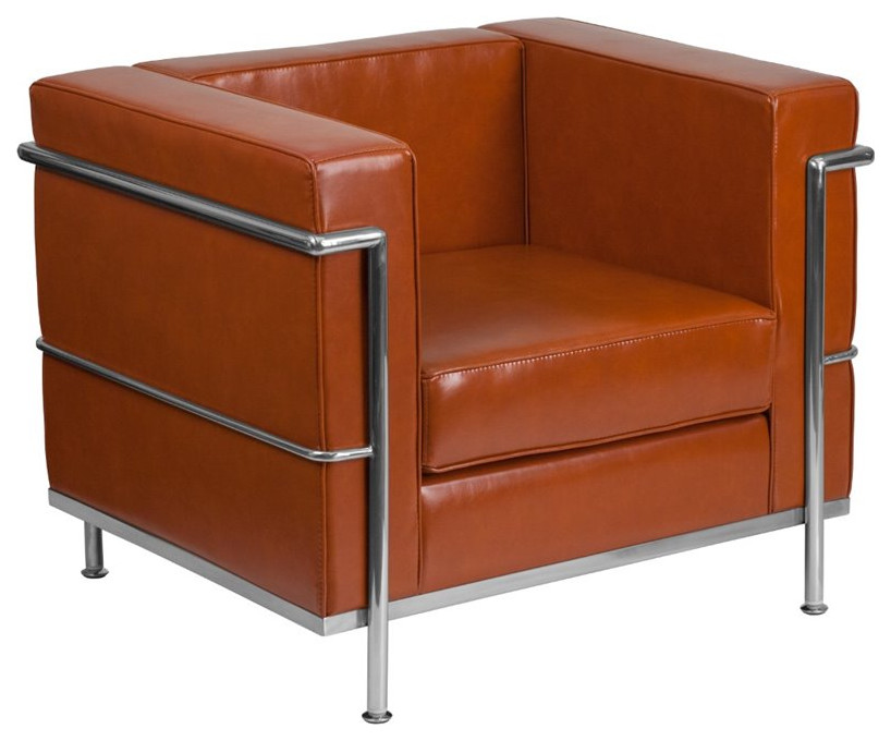 Flash Furniture Reception Chair in Orange   Contemporary   Armchairs And Accent Chairs   by Homesquare  Houzz