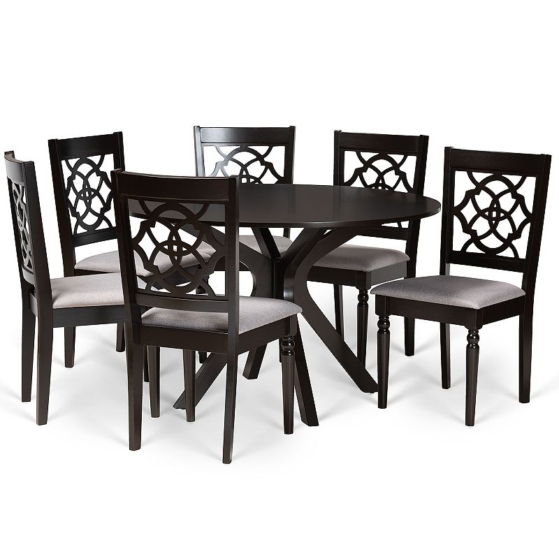 Baxton Studio Sadie Dining Table and Chair 7-piece Set